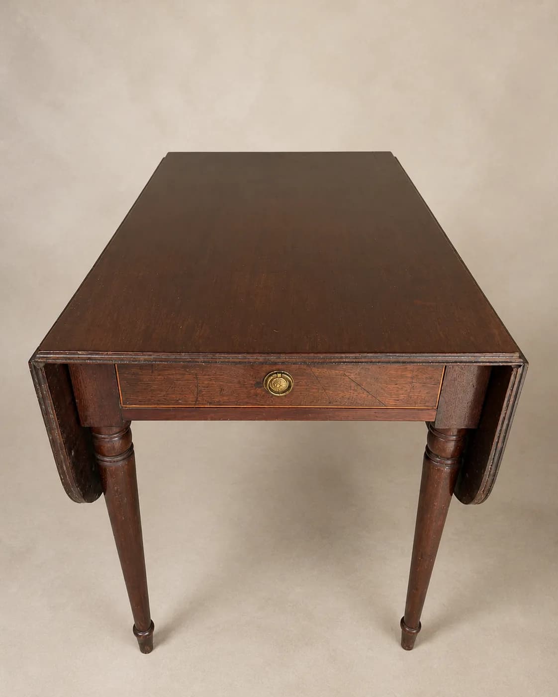 Mahoniehouten demi-lune tafel met klapblad