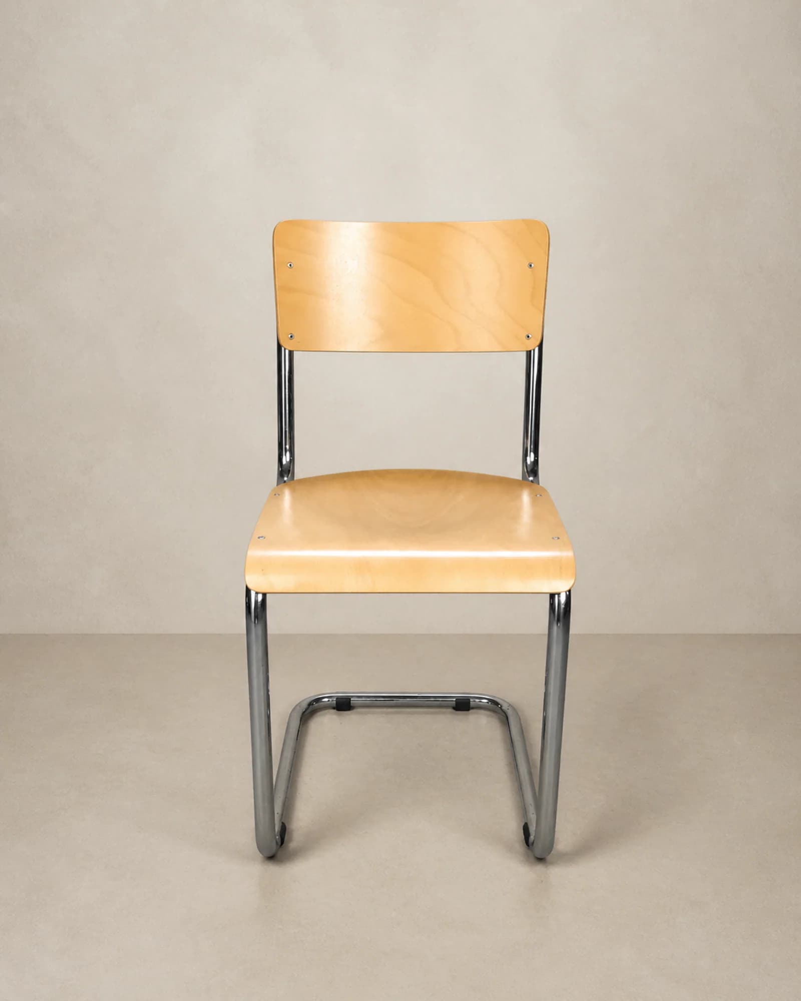 Chrome Cantilever School Chair, full view