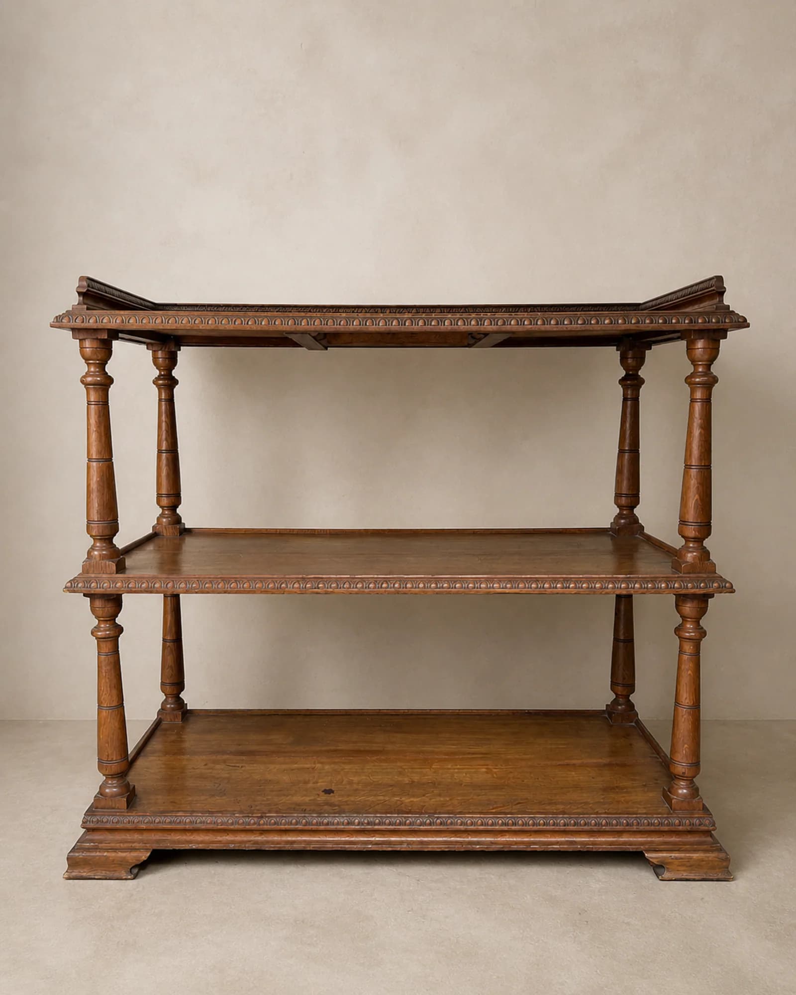 Three-Tier Oak Buffet, full view